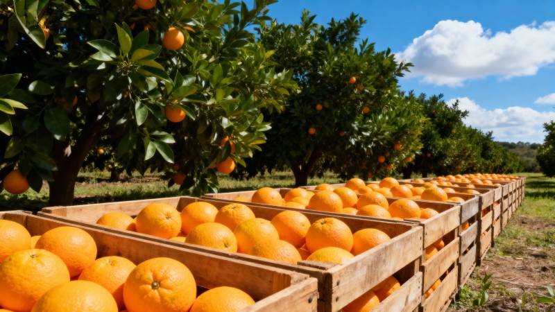 橙园丰收景象图片