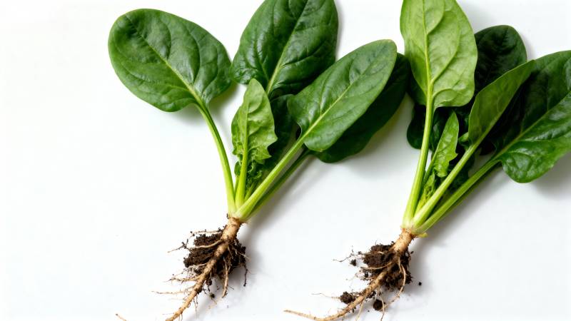 新鲜菠菜根茎图片