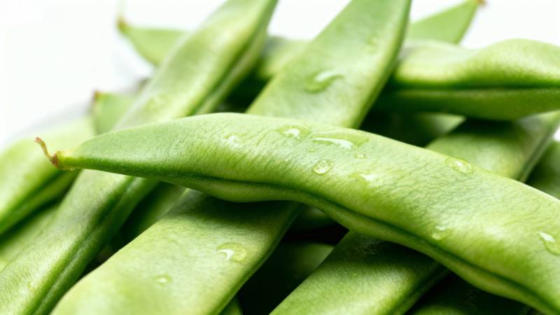 新鲜青豆荚特写图片