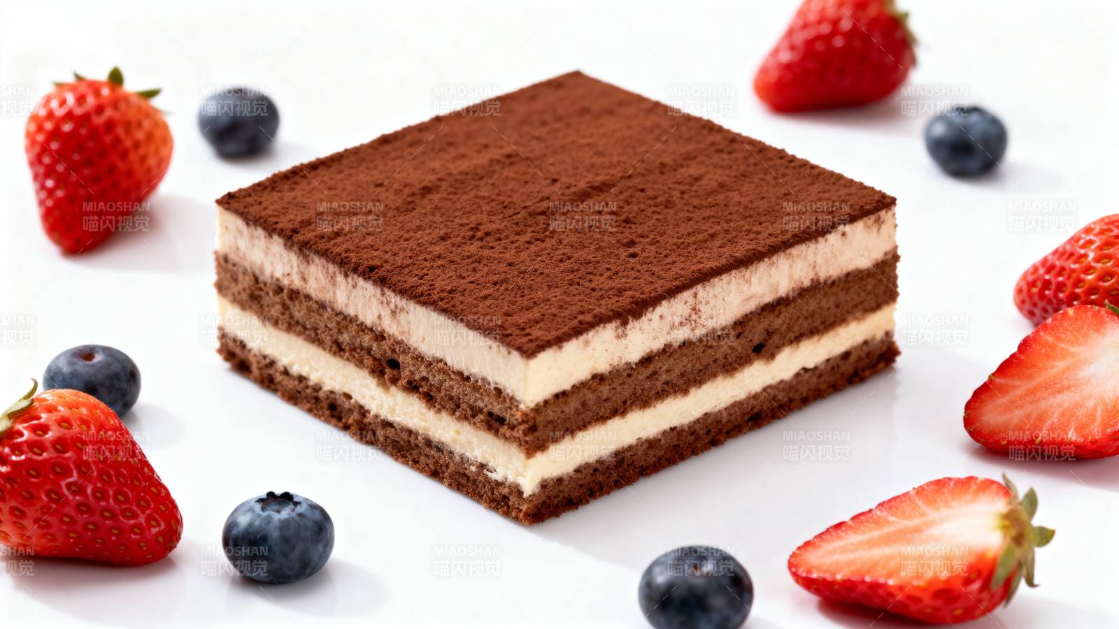 提拉米苏配浆果图片