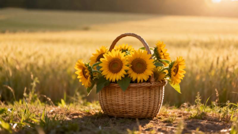 向日葵篮子图片
