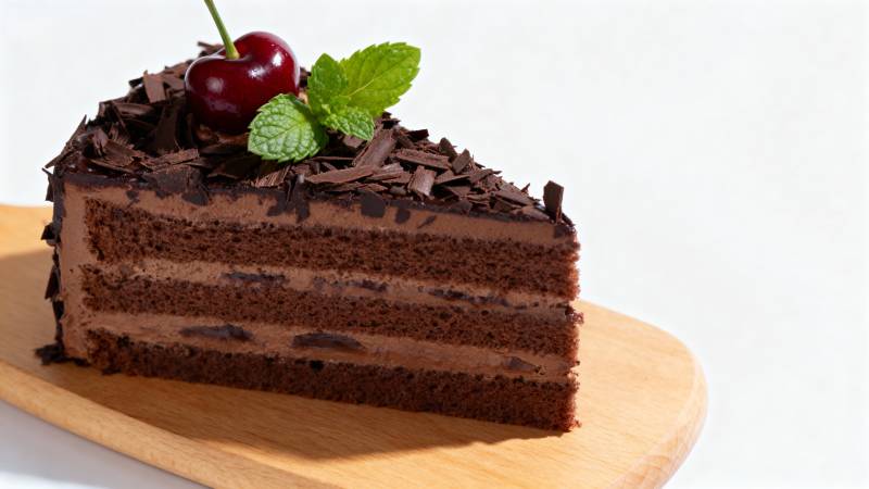 巧克力蛋糕切片图片