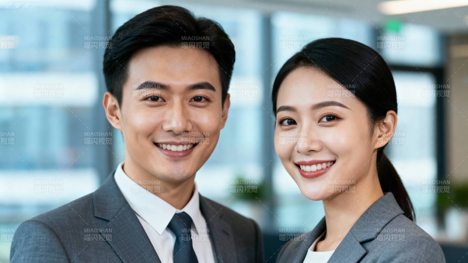 职场双人微笑照图片