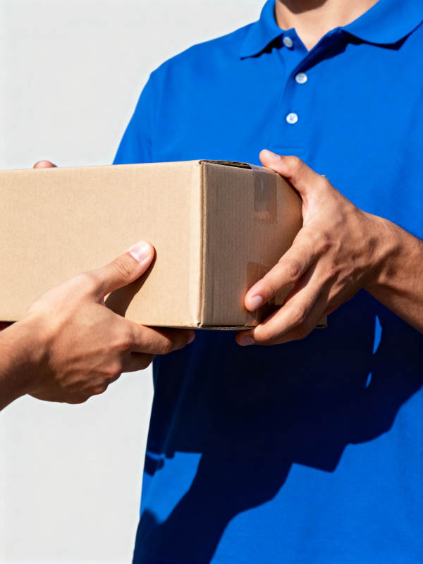 快递员递送包裹图片