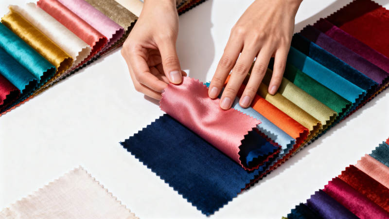 色彩织物选择图片