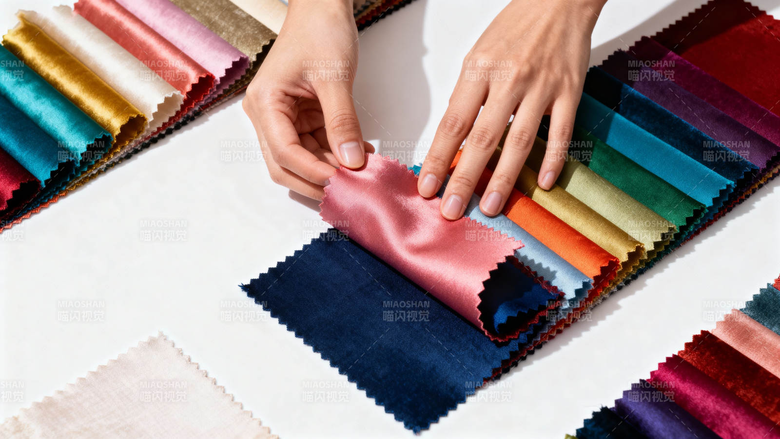 色彩织物选择图片