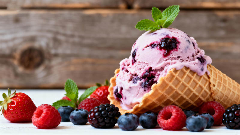 浆果冰淇淋图片