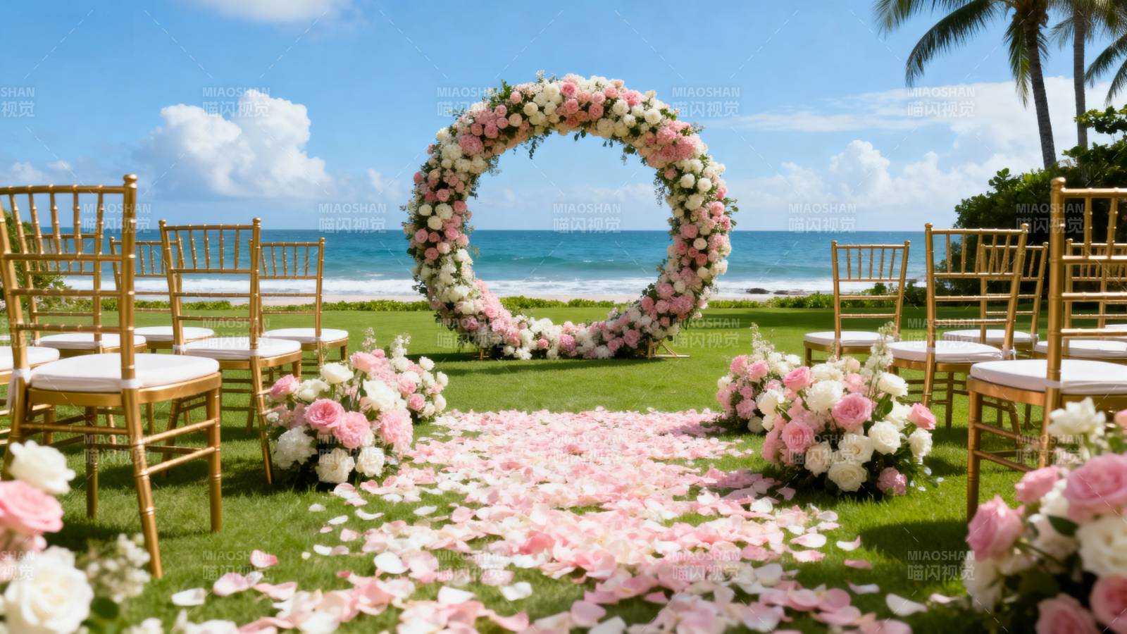 海边花环婚礼现场图片