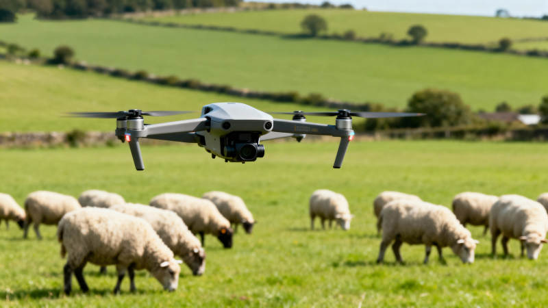 无人机牧羊场景图片