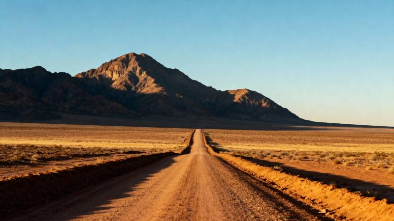 荒漠公路通向远方图片