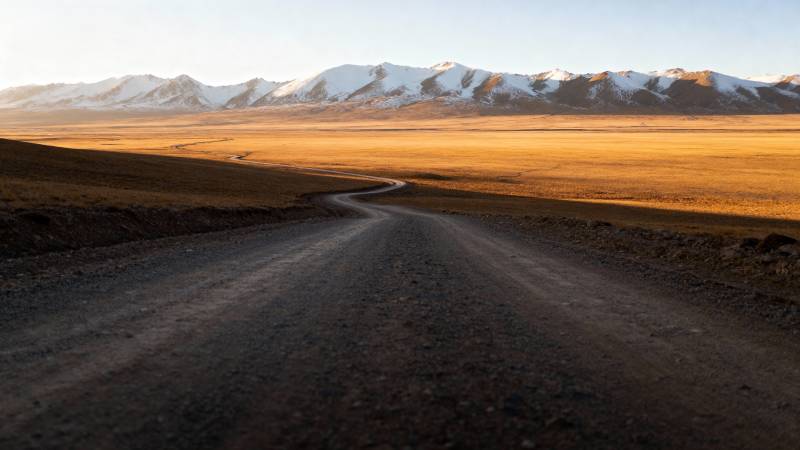 荒原雪岭路图片