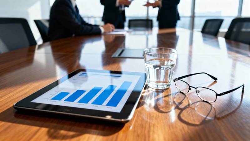 会议中的数据分析图片