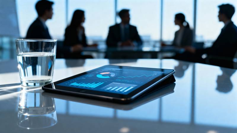 商务会议中的数据展示图片