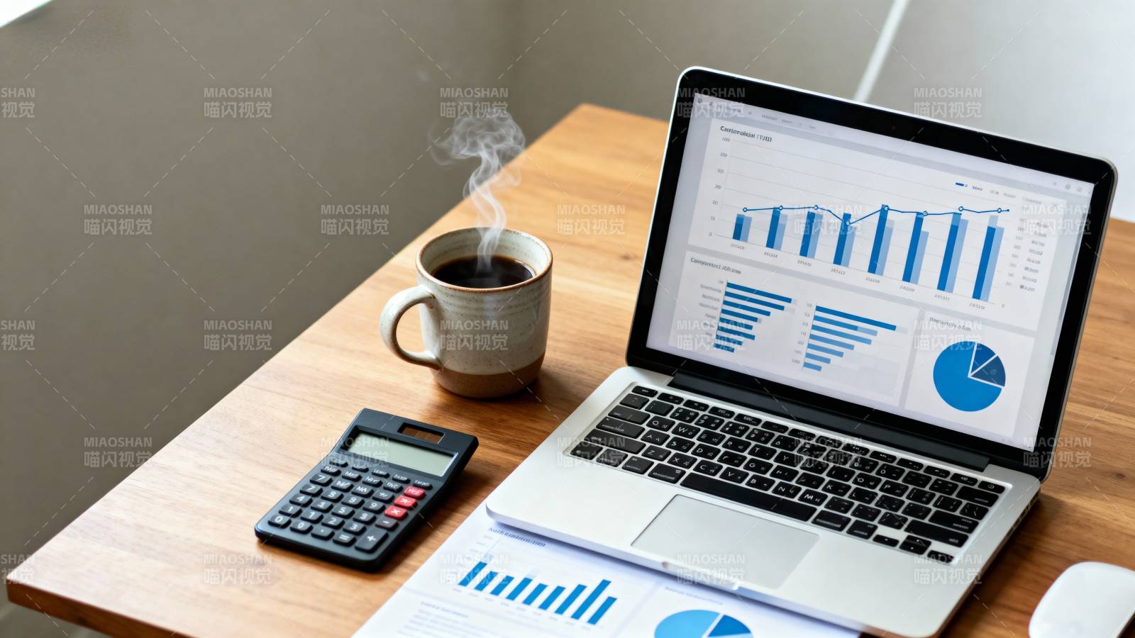 办公桌上的数据分析图片