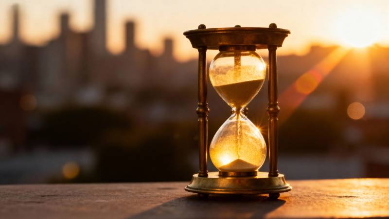 沙漏映夕阳图片