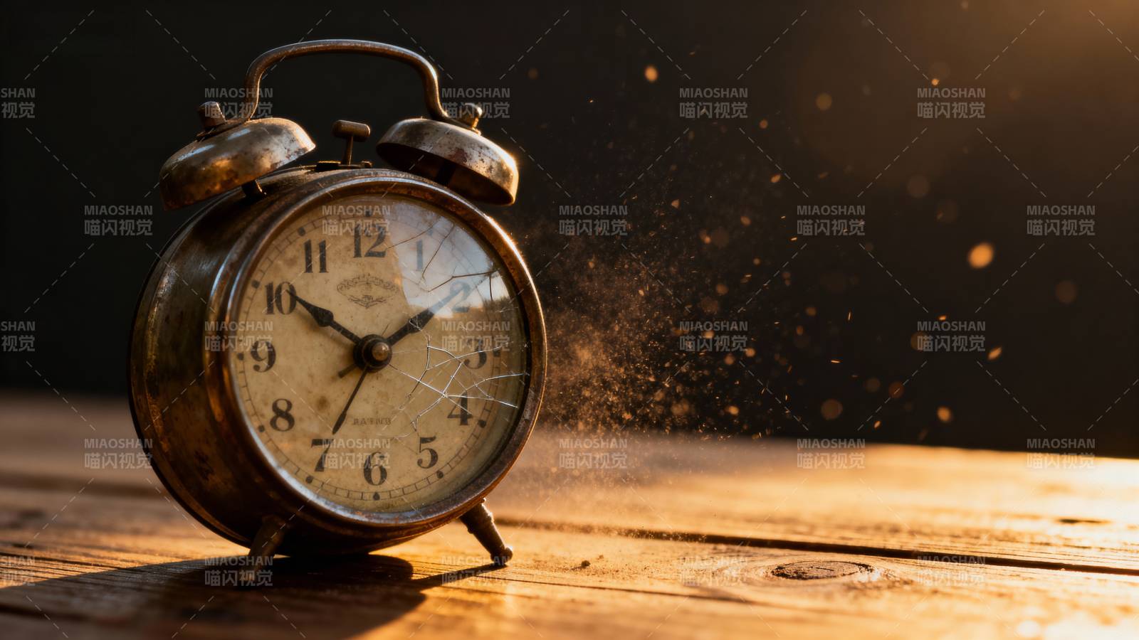 复古闹钟破碎瞬间图片