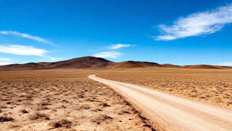 荒漠公路延伸远方图片