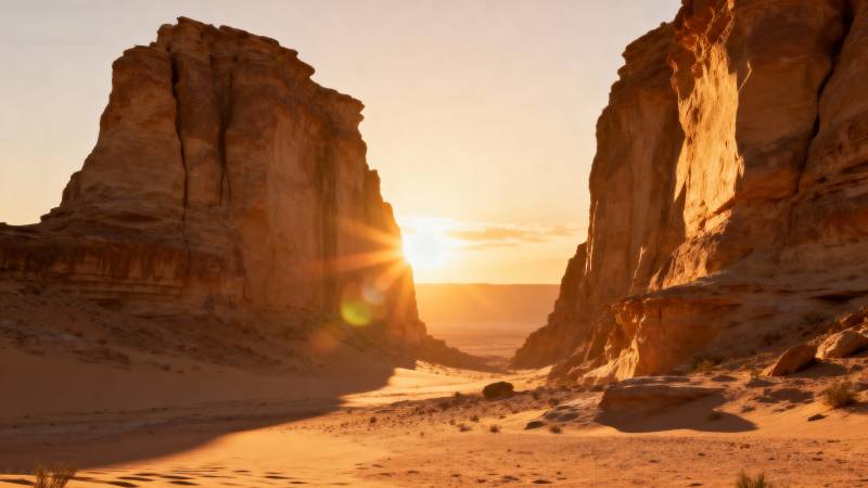 沙漠日出奇观图片