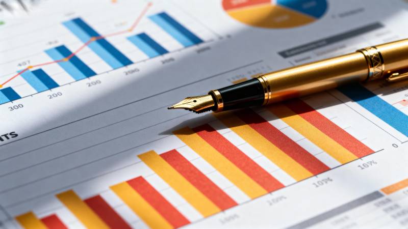 数据图表与钢笔图片