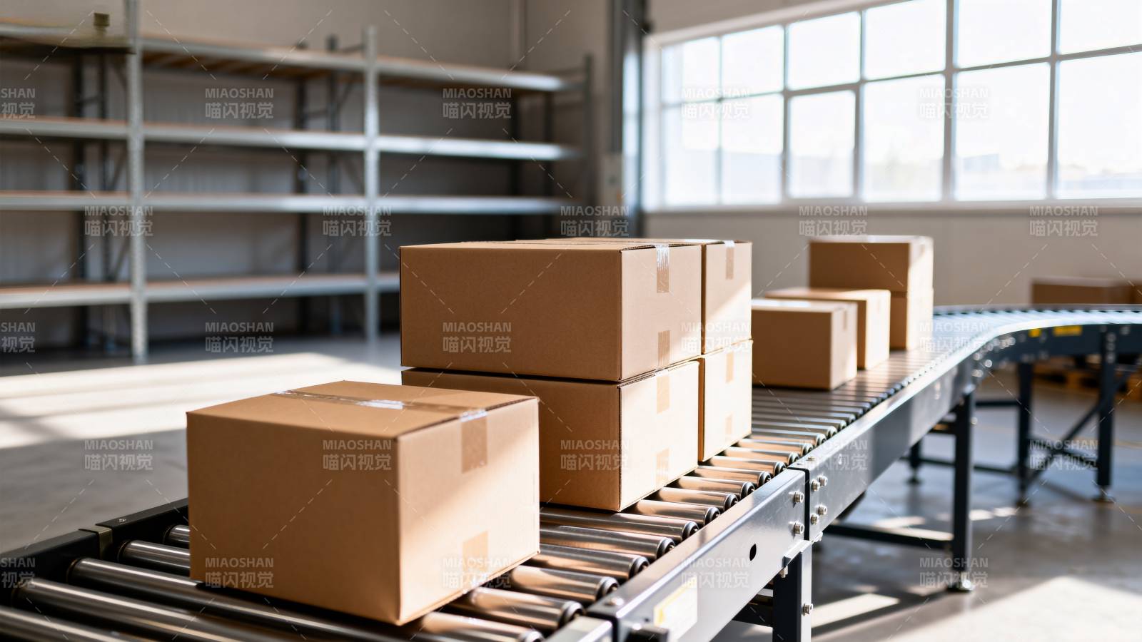仓库传送带运箱图片