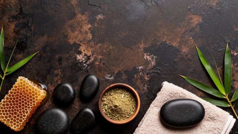 天然养生SPA元素图片