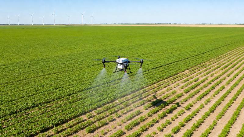 无人机农田喷洒图片