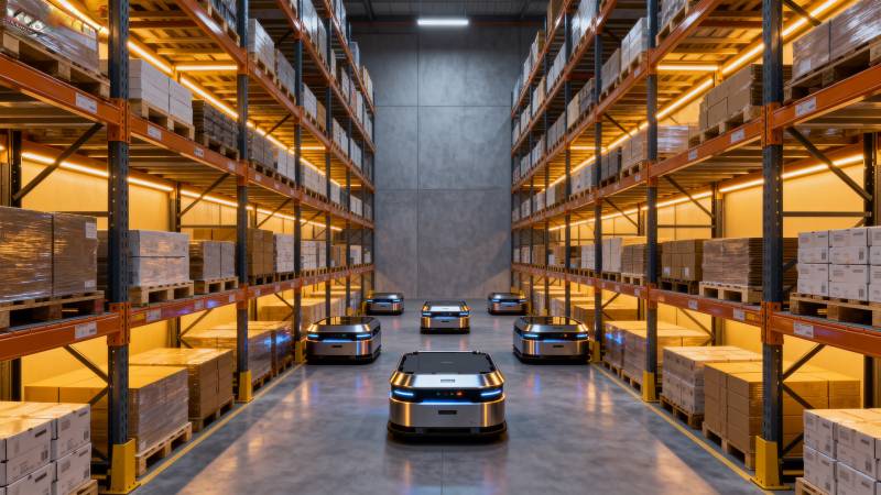 仓库中的智能汽车图片
