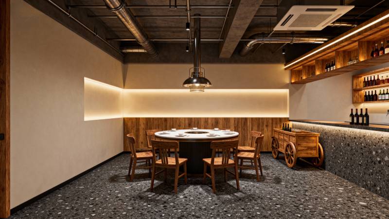 现代简约餐厅一角图片