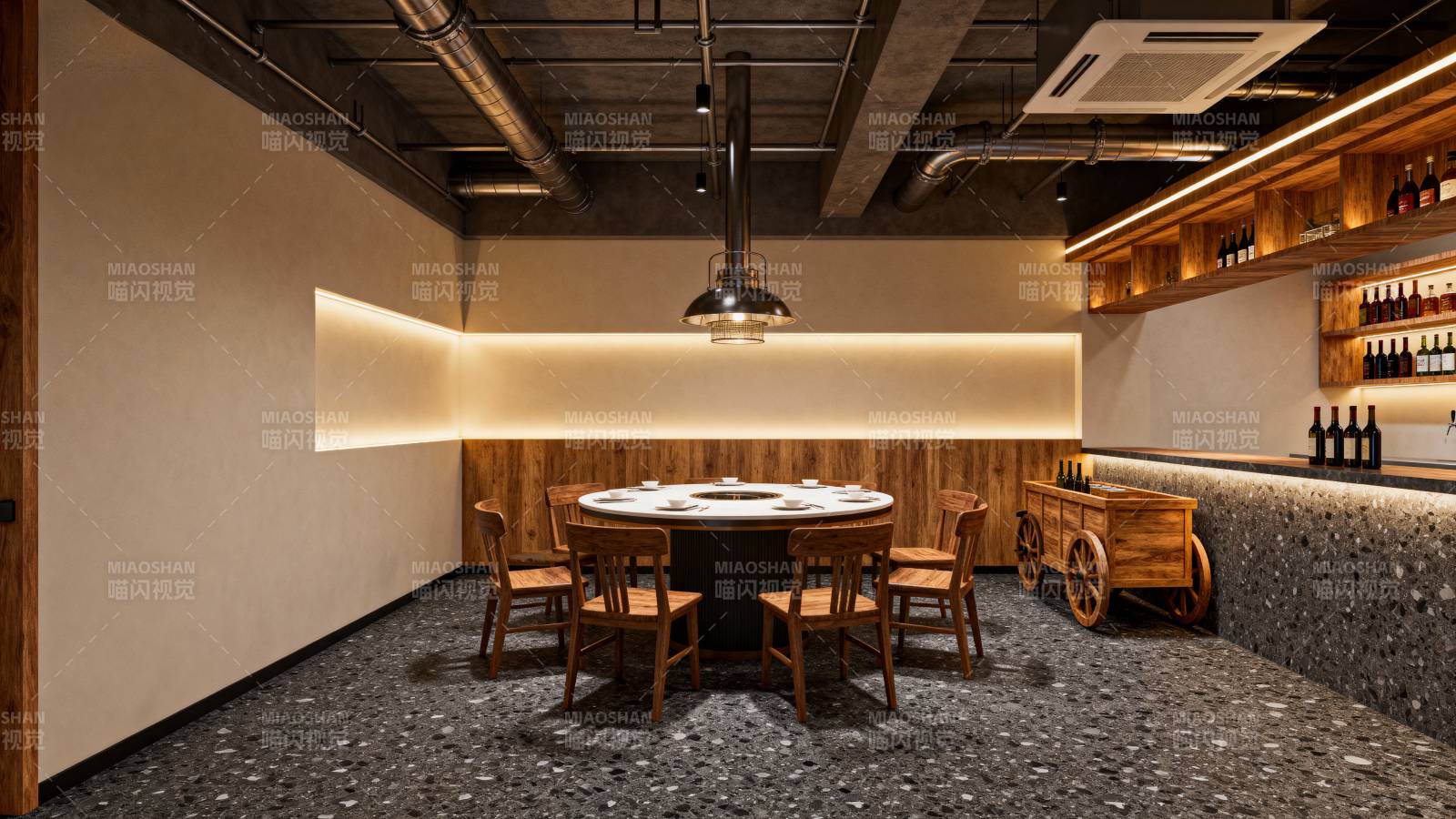 现代简约餐厅一角图片