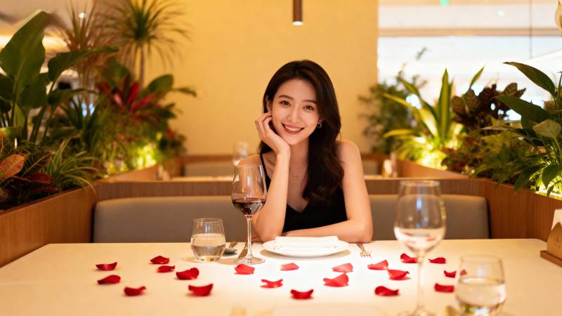 浪漫晚餐 玫瑰相伴图片