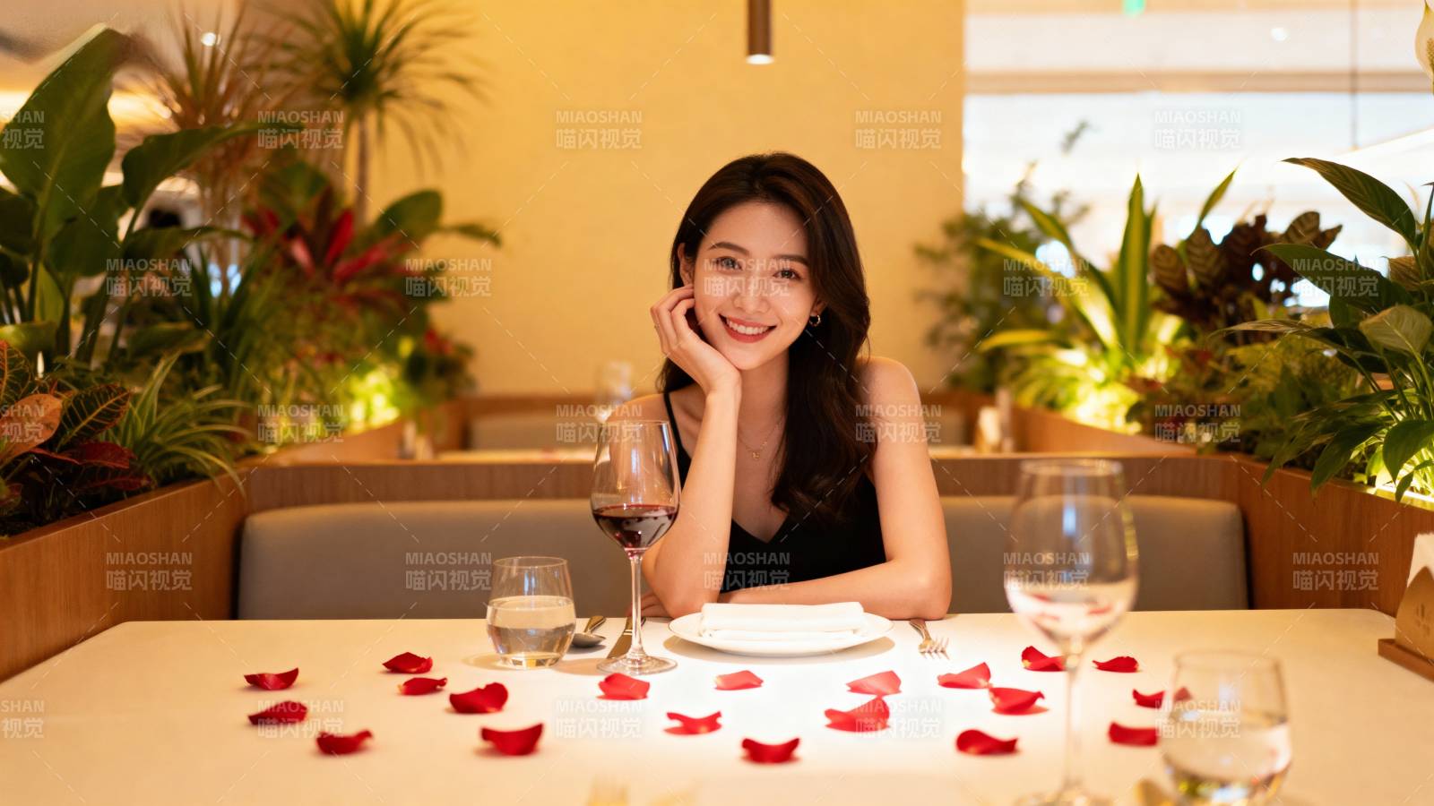 浪漫晚餐 玫瑰相伴图片