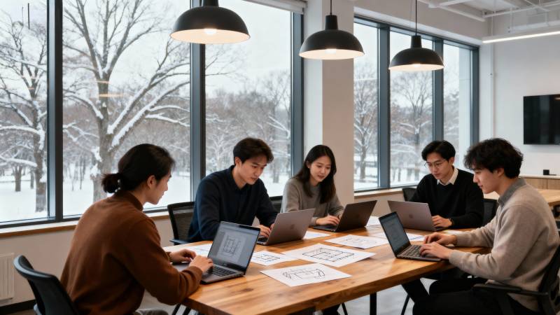 冬日里的团队协作图片