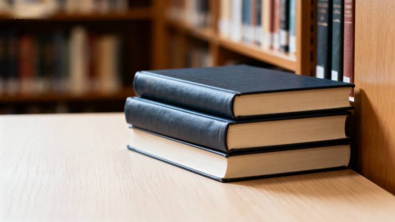 书堆静置书架旁图片