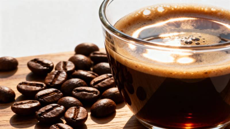 咖啡豆与香浓咖啡图片