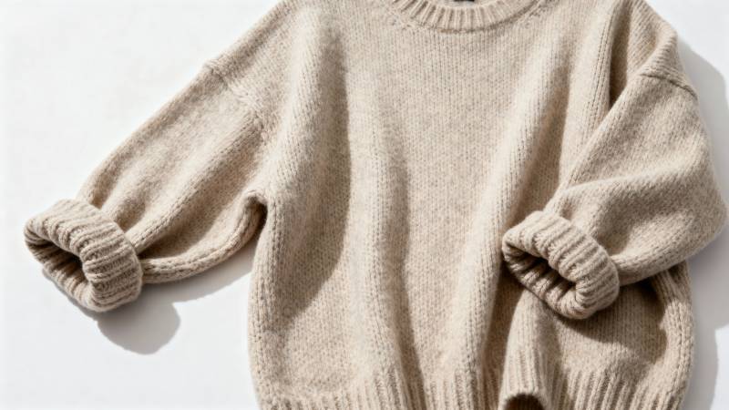 米色宽松毛衣图片