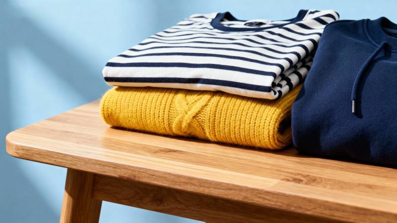 叠放的衣物图片