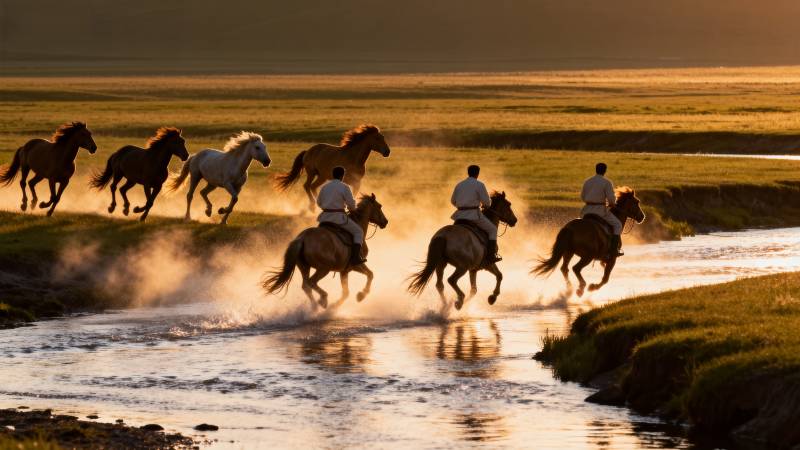 骏马奔腾 骑手驰骋图片