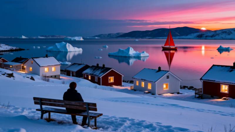 极地雪夜美景图片