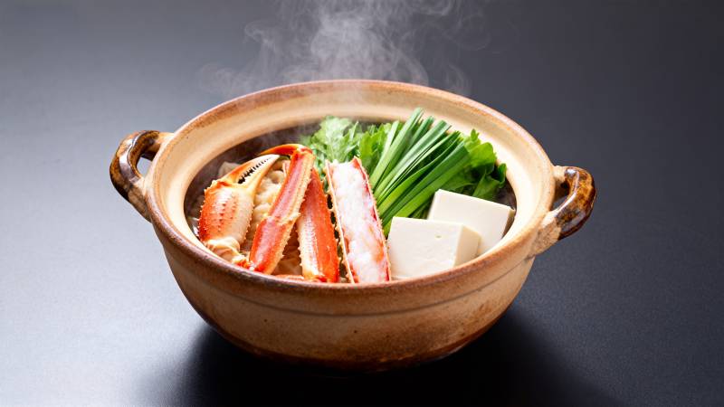 热气腾腾的蟹肉锅图片