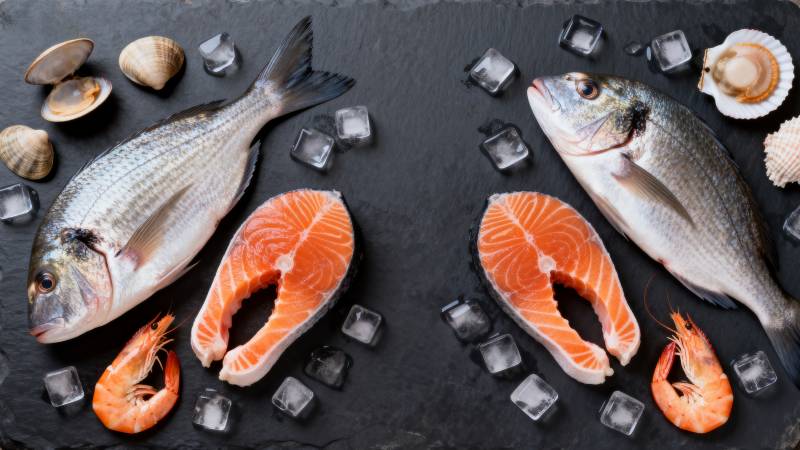 新鲜海鲜拼盘图片