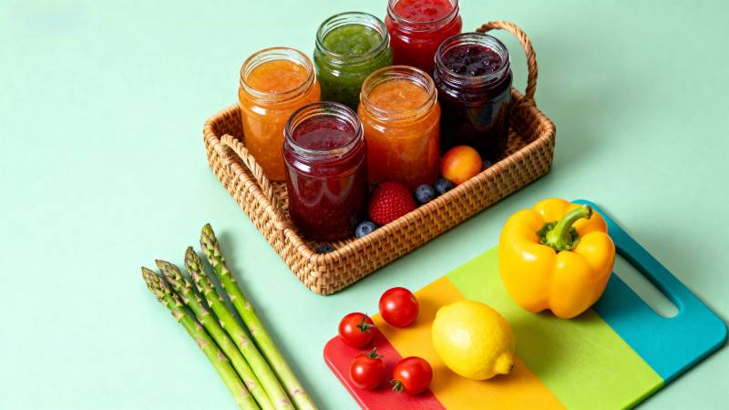 新鲜果酱与蔬果图片