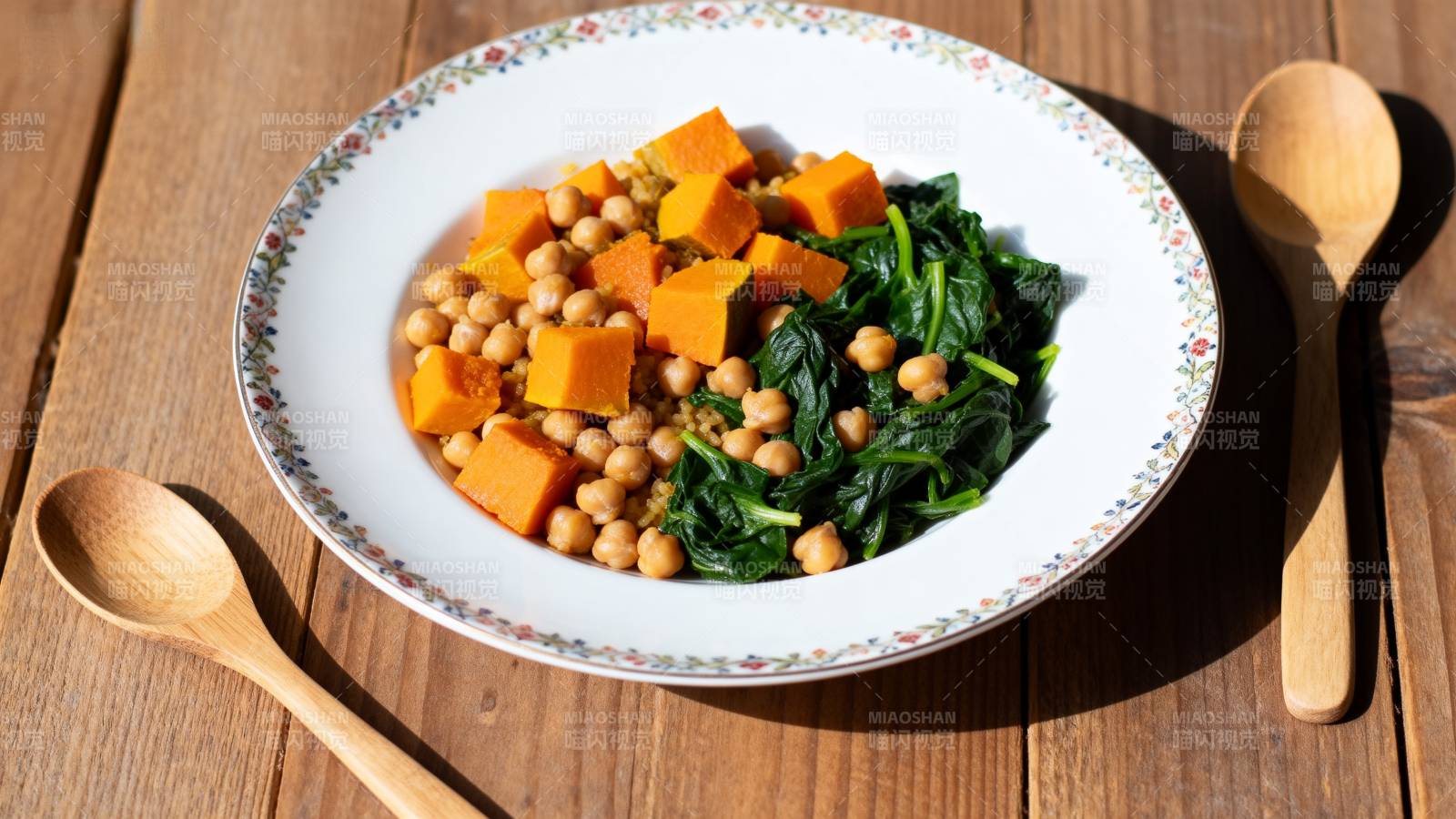 南瓜鹰嘴豆菠菜图片