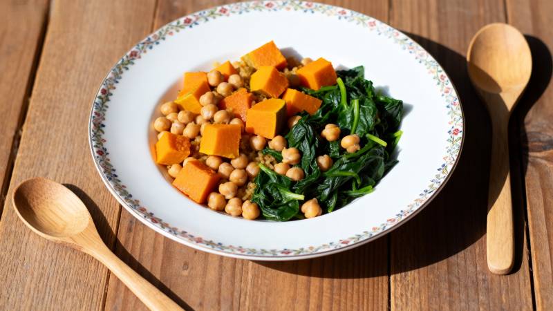 南瓜鹰嘴豆菠菜图片