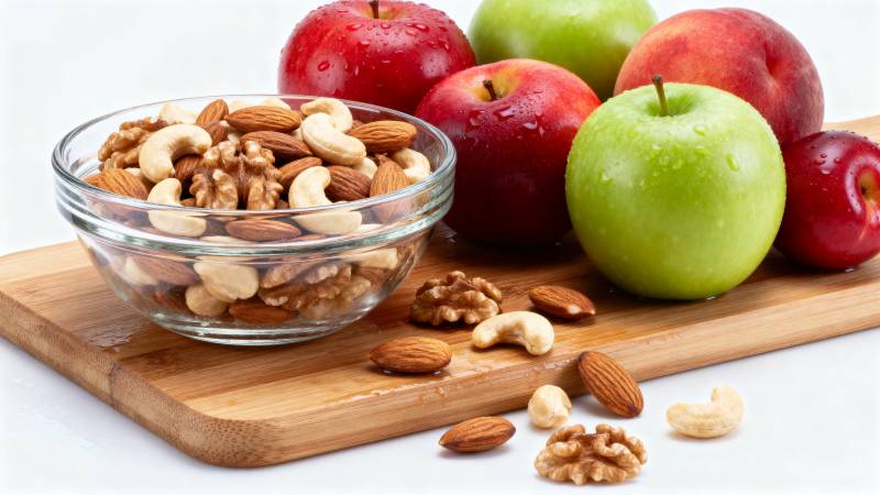 坚果苹果健康搭配图片
