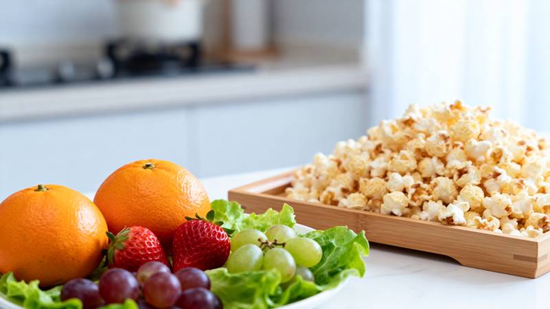 水果与爆米花图片