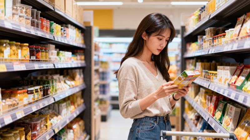 超市购物女子图片