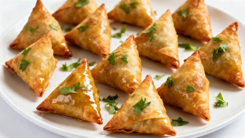 金黄三角酥 香脆可口图片