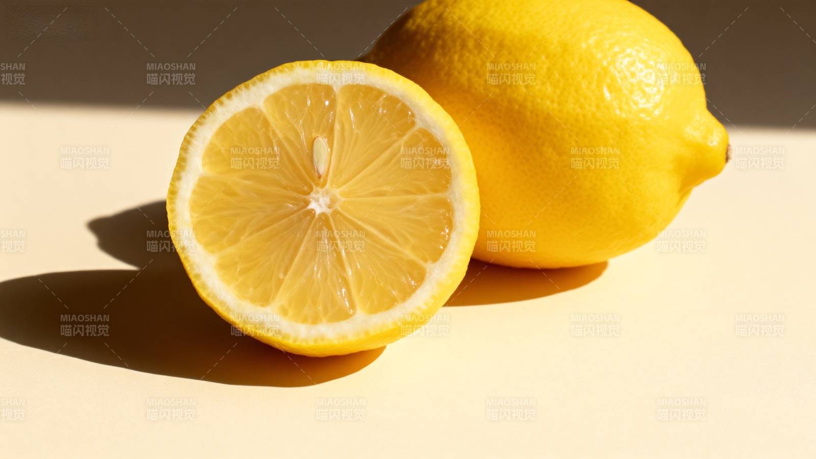 柠檬切片特写图片