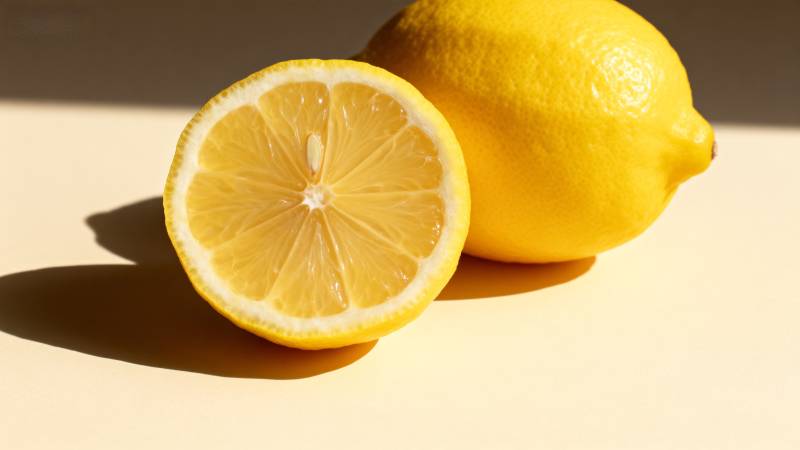 柠檬切片特写图片