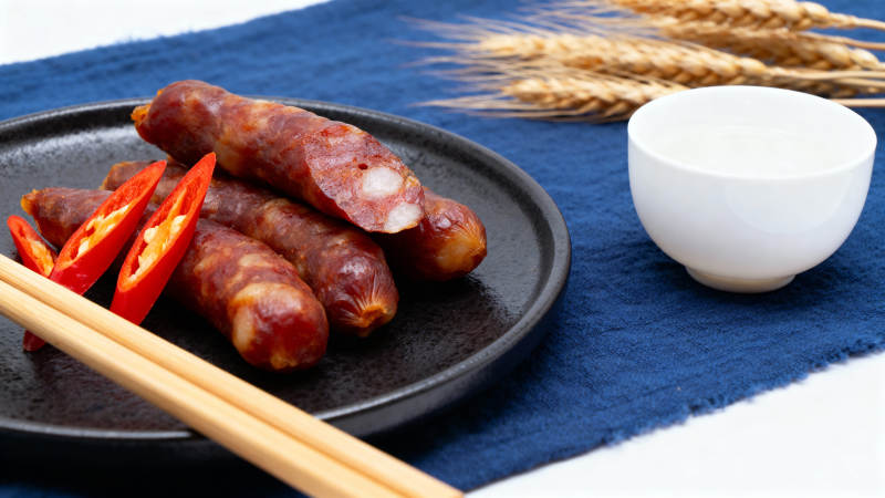 香肠配辣椒 美味可口图片